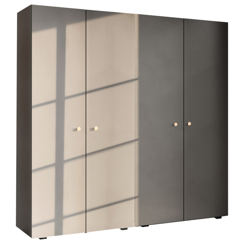 Szafa Garderoba uchylna podwójna Aria 180 szary pallad GZ