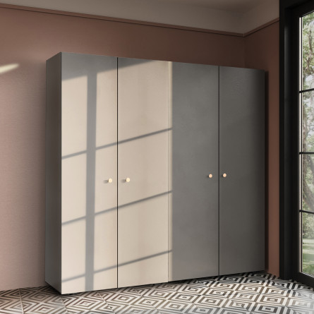 Szafa Garderoba uchylna podwójna Aria 180 szary pallad GZ