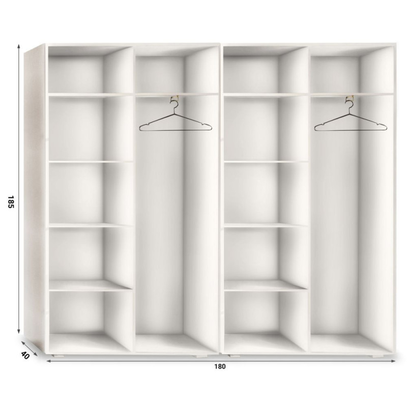 Szafa Garderoba uchylna podwójna Aria 180 biała