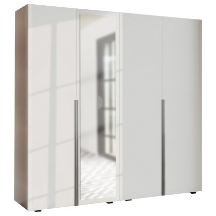 Szafa Garderoba uchylna podwójna Aria 180 biała hexa czarna