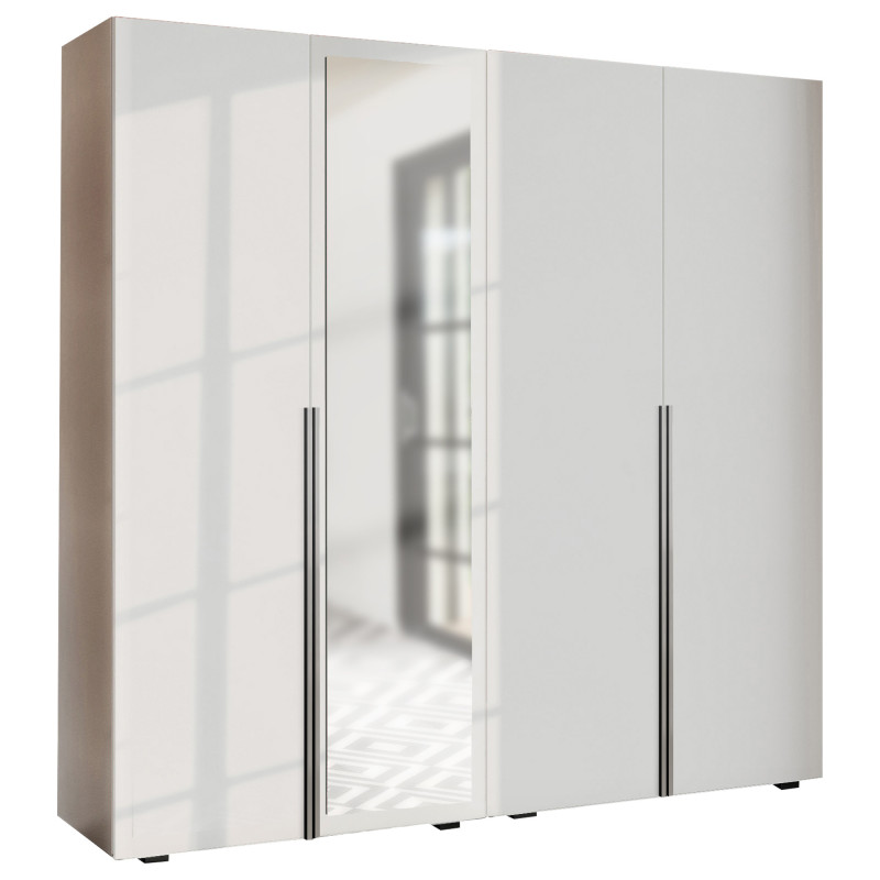 Szafa Garderoba uchylna podwójna Aria 180 biała hexa czarna