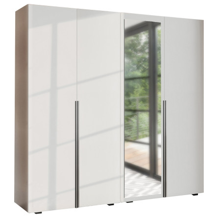 Szafa Garderoba uchylna podwójna Aria 180 biała hexa czarna