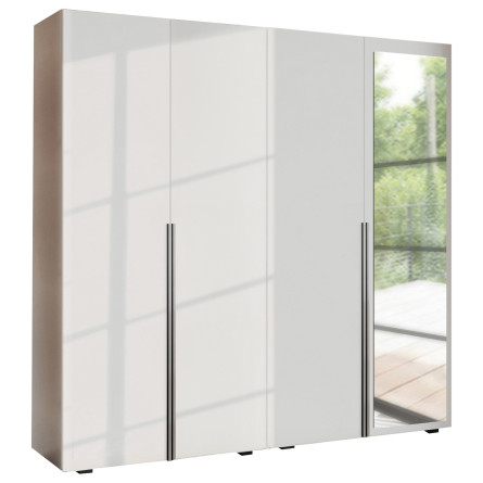 Szafa Garderoba uchylna podwójna Aria 180 biała hexa czarna