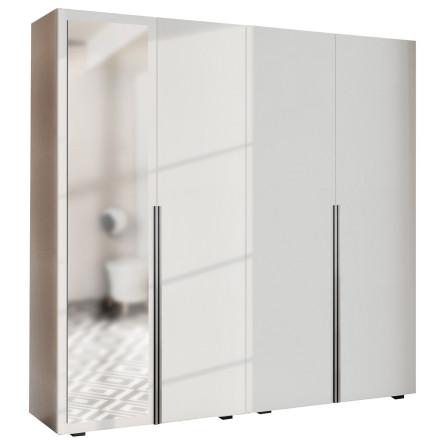 Szafa Garderoba uchylna podwójna Aria 180 biała hexa czarna