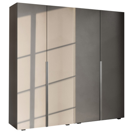 Szafa Garderoba uchylna podwójna Aria 180 szary pallad hexa czarna