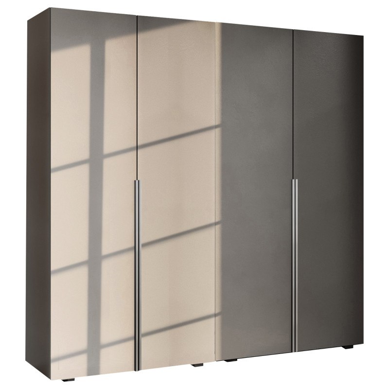 Szafa Garderoba uchylna podwójna Aria 180 szary pallad hexa czarna