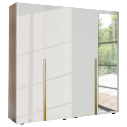 Szafa Garderoba uchylna podwójna Aria 180 biała Hexa złota