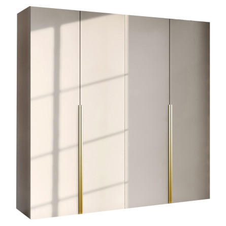 Szafa Garderoba uchylna podwójna Aria 180 kaszmirowy beż Hexa złota
