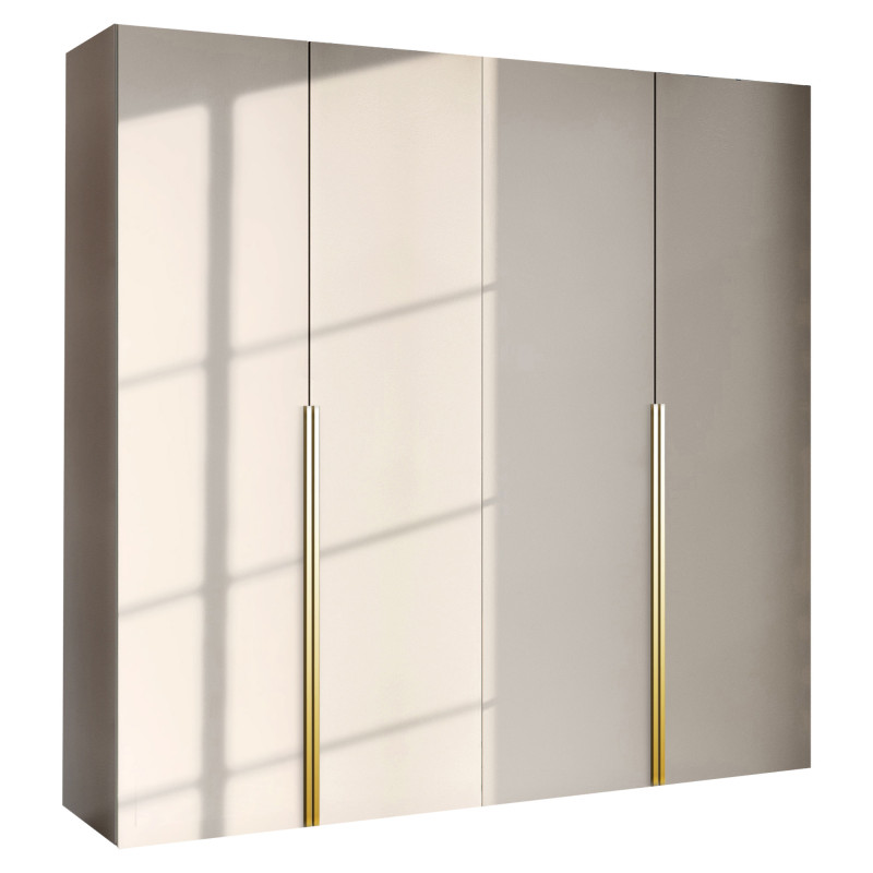 Szafa Garderoba uchylna podwójna Aria 180 kaszmirowy beż Hexa złota