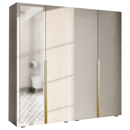 Szafa Garderoba uchylna podwójna Aria 180 kaszmirowy beż Hexa złota