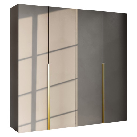 Szafa Garderoba uchylna podwójna Aria 180 szary pallad Hexa złota