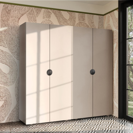 Szafa Garderoba uchylna podwójna Aria 180 piasek pustyni uchwyt półokrągły czarny