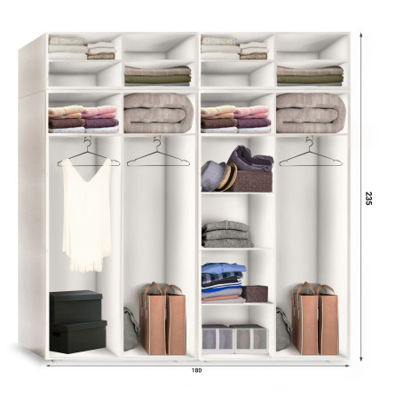 Szafa Garderoba uchylna podwójna Aria 180 piasek pustyni uchwyt półokrągły czarny