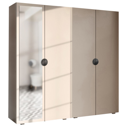 Szafa Garderoba uchylna podwójna Aria 180 piasek pustyni uchwyt półokrągły czarny