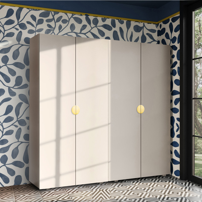 Szafa Garderoba uchylna podwójna Aria 180 kaszmir uchwyt półokrągły złota