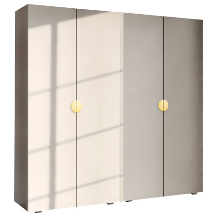 Szafa Garderoba uchylna podwójna Aria 180 kaszmir uchwyt półokrągły złota