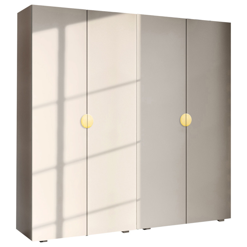 Szafa Garderoba uchylna podwójna Aria 180 kaszmir uchwyt półokrągły złota