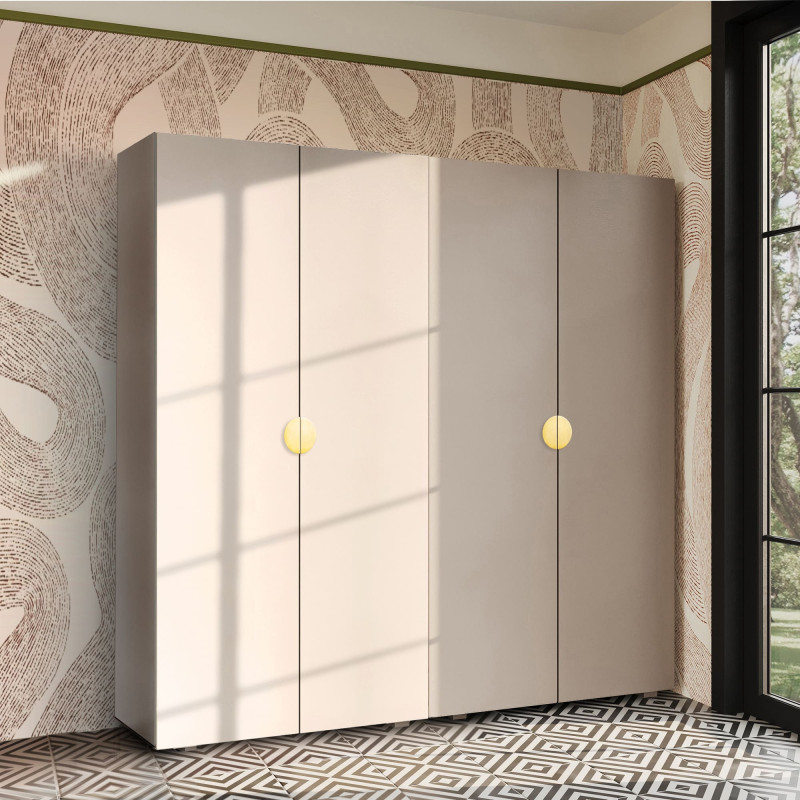 Szafa Garderoba uchylna podwójna Aria 180 piasek pustyni uchwyt półokrągły złoty