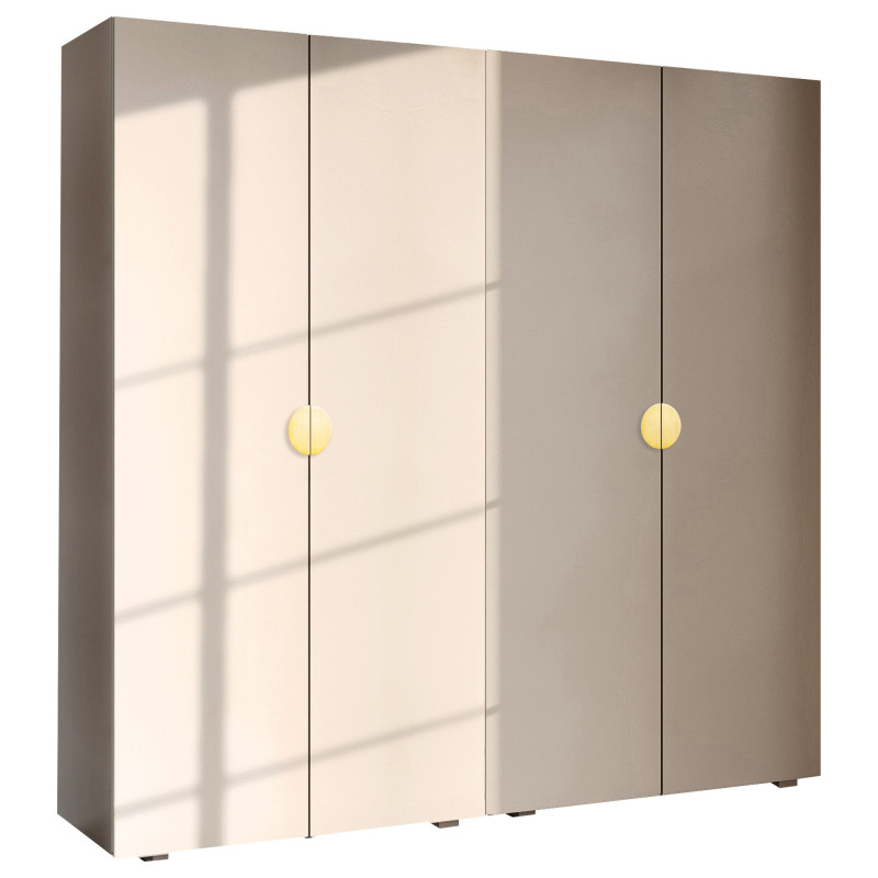 Szafa Garderoba uchylna podwójna Aria 180 piasek pustyni uchwyt półokrągły złoty