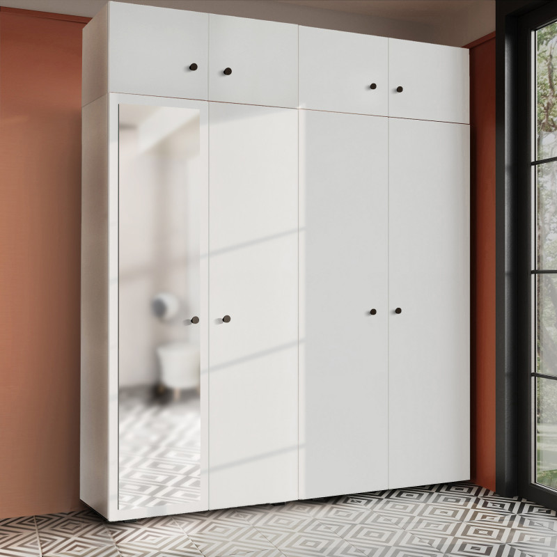 Szafa Garderoba uchylna podwójna Aria 180 biała z nadstawką