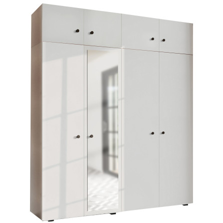 Szafa Garderoba uchylna podwójna Aria 180 biała z nadstawką