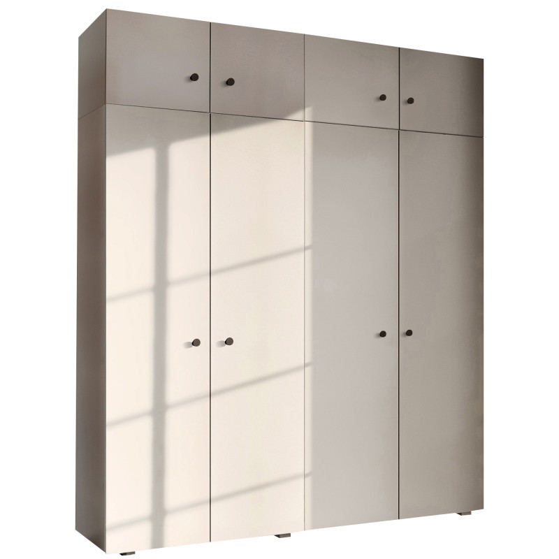 Szafa Garderoba uchylna podwójna Aria 180 kaszmirowy beż z nadstawką