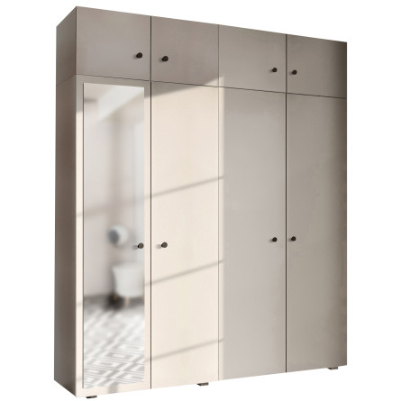 Szafa Garderoba uchylna podwójna Aria 180 kaszmirowy beż z nadstawką
