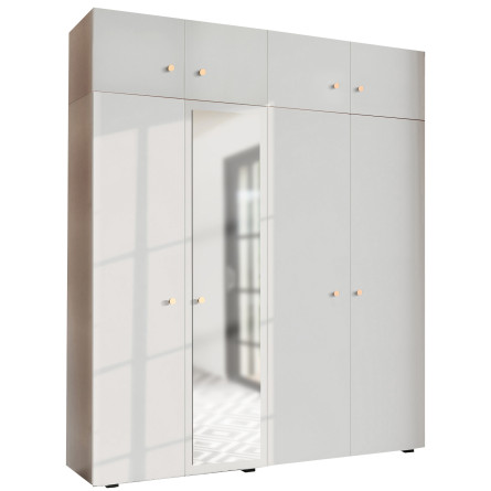 Szafa Garderoba uchylna podwójna Aria 180 biała GZ z nadstawką