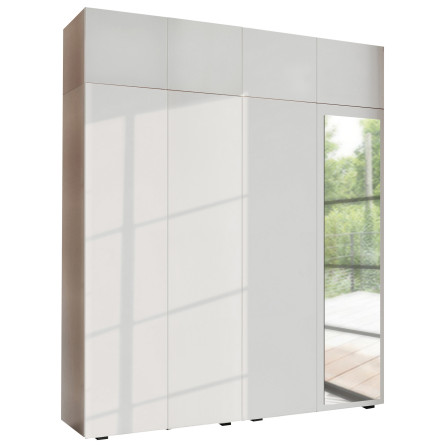 Szafa Garderoba uchylna podwójna Aria 180 biała PTO z nadstawką