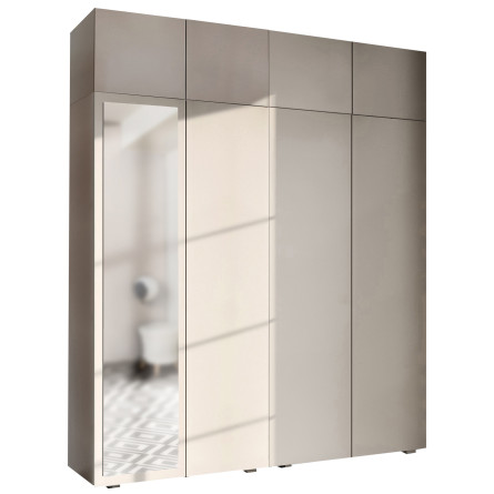 Szafa Garderoba uchylna podwójna Aria 180 kaszmirowy beż PTO z nadstawką