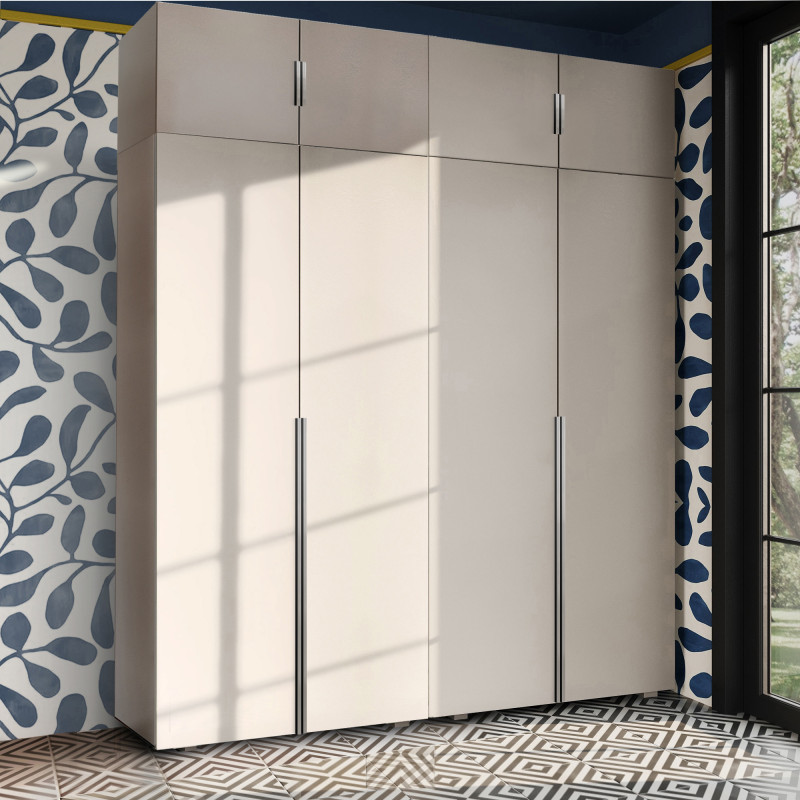 Szafa Garderoba uchylna podwójna Aria 180 kaszmirowy beż hexa czarna z nadstawką