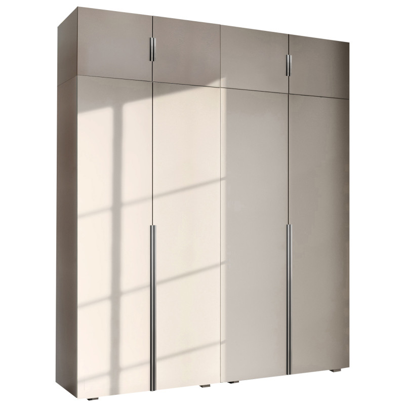 Szafa Garderoba uchylna podwójna Aria 180 kaszmirowy beż hexa czarna z nadstawką