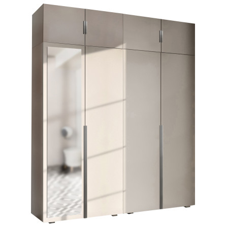 Szafa Garderoba uchylna podwójna Aria 180 kaszmirowy beż hexa czarna z nadstawką