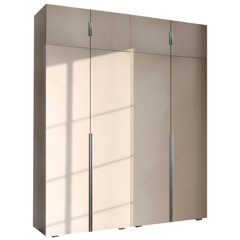 Szafa Garderoba uchylna podwójna Aria 180 piasek pustyni hexa czarna z nadstawką