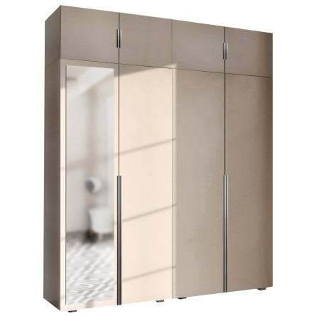 Szafa Garderoba uchylna podwójna Aria 180 piasek pustyni hexa czarna z nadstawką