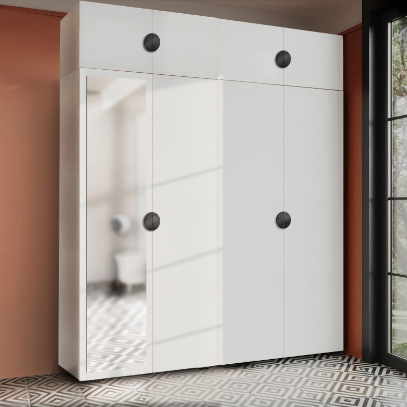 Szafa Garderoba uchylna podwójna Aria 180 biała GZ uchwyt półokrągły czarna z nadstawką Szafa Garderoba uchylna podwójna Aria 180 biała GZ uchwyt półokrągły czarna z nadstawką