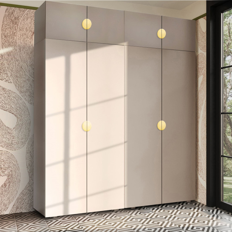 Szafa Garderoba uchylna podwójna Aria 180 piasek pustyni GZ uchwyt półokrągły złota z nadstawką