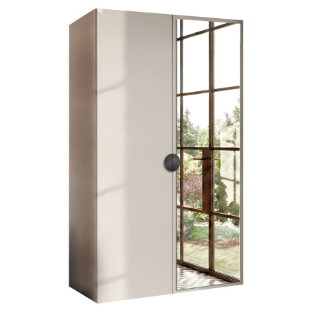 Szafa Garderoba uchylna podwójna Aria 56 kaszmirowy beż GZ uchwyt półokrągły czarna