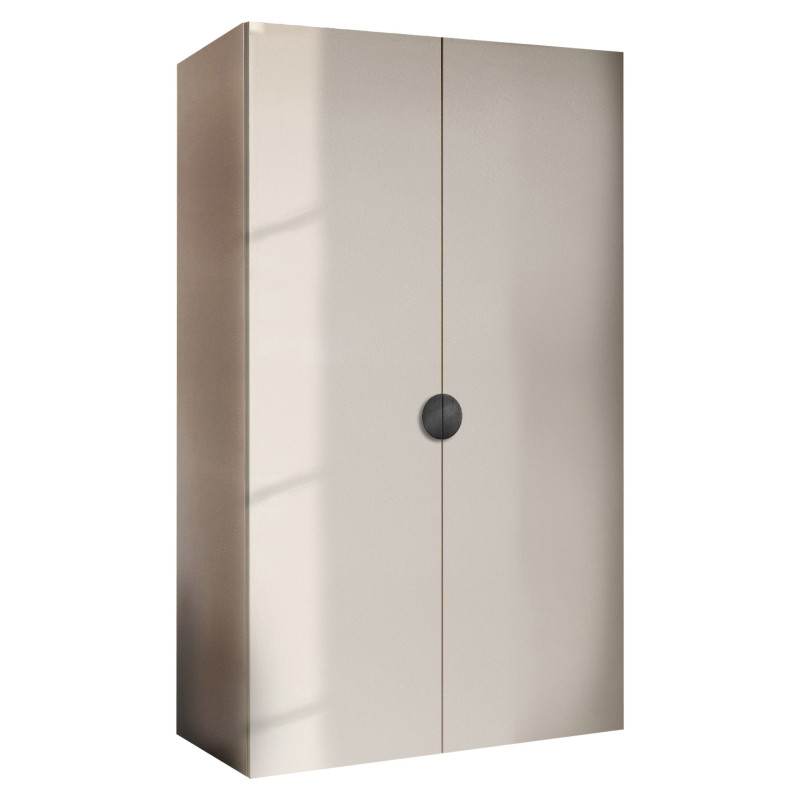 Szafa Garderoba uchylna podwójna Aria 112 kaszmirowy beż GZ uchwyt półokrągły czarna