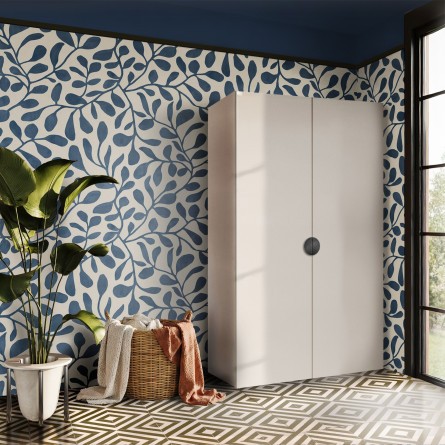 Szafa Garderoba uchylna podwójna Aria 56 kaszmirowy beż GZ uchwyt półokrągły czarna