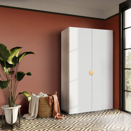 Szafa Garderoba uchylna podwójna Aria 56 Aria Biala GZ uchwyt półokrągły złota