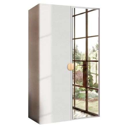 Szafa Garderoba uchylna podwójna Aria 56 Aria Biala GZ uchwyt półokrągły złota