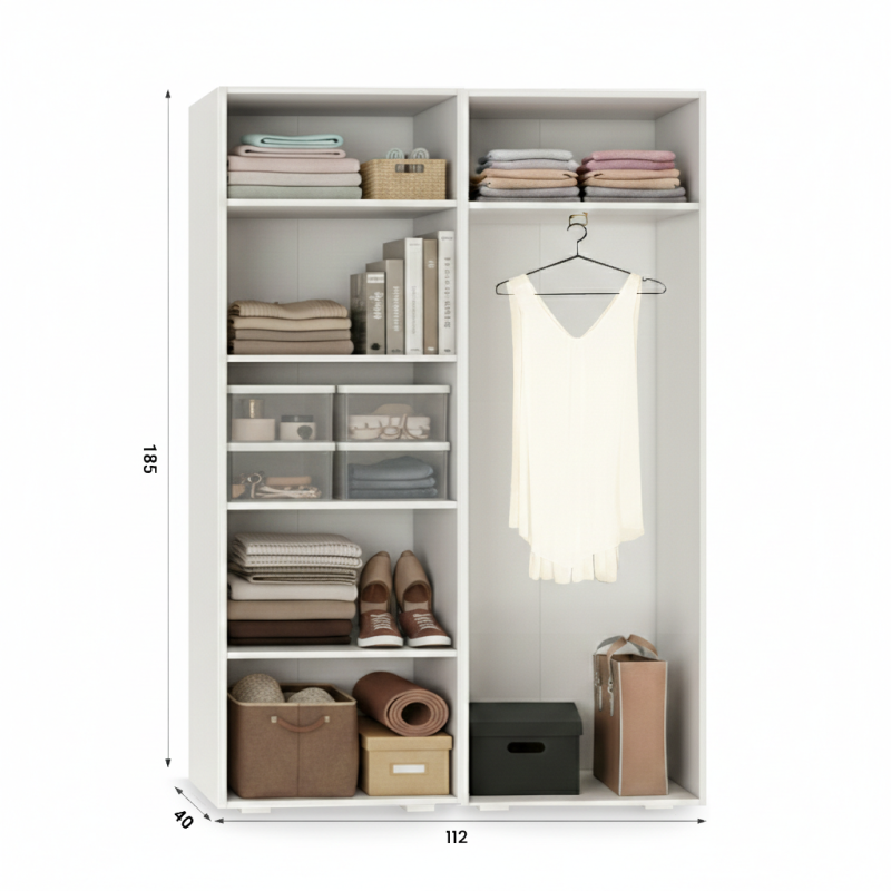 Szafa Garderoba uchylna podwójna Aria 112 kaszmirowy beż PTO