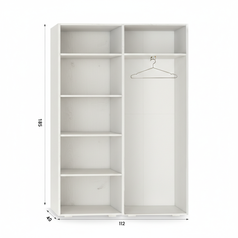 Szafa Garderoba uchylna podwójna Aria 112 kaszmirowy beż PTO