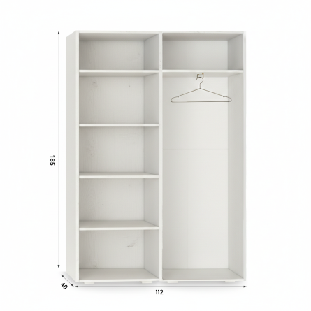 Szafa Garderoba uchylna podwójna Aria 112 kaszmirowy beż hexa czarna