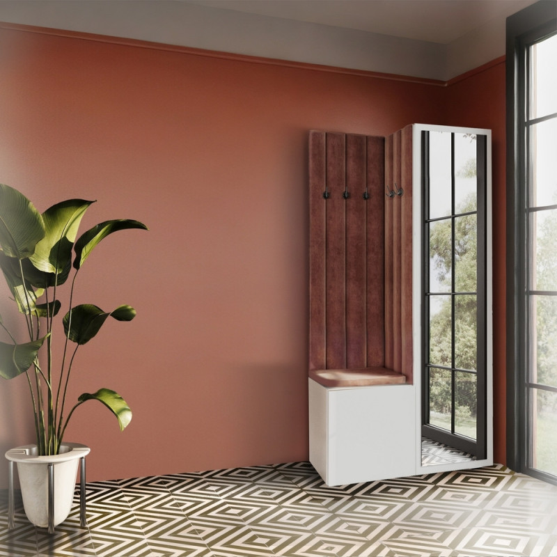 Garderoba Aria wersja 9 Biała z lustrem PTO