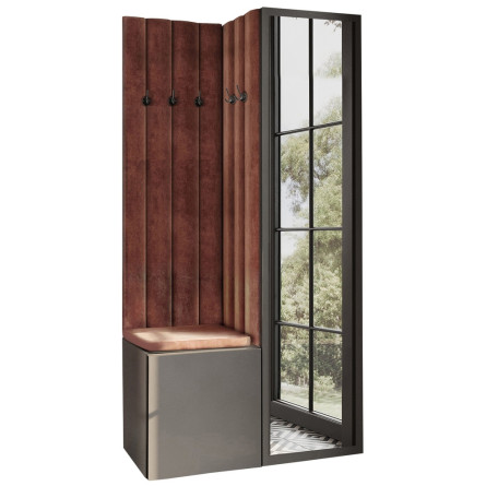 Garderoba Aria wersja 9 szara z lustrem PTO