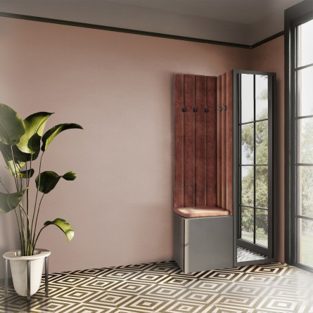 Garderoba Aria wersja 9 szara z lustrem hexa