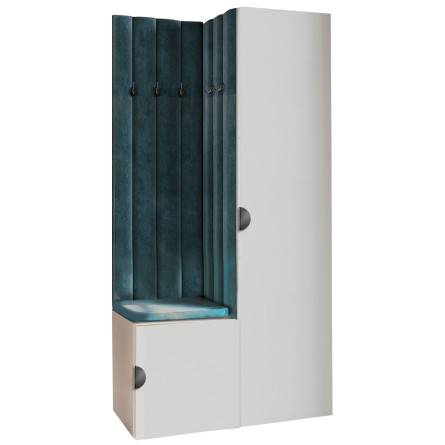 Garderoba Aria wersja 9 Biała półokrągły uchwyt