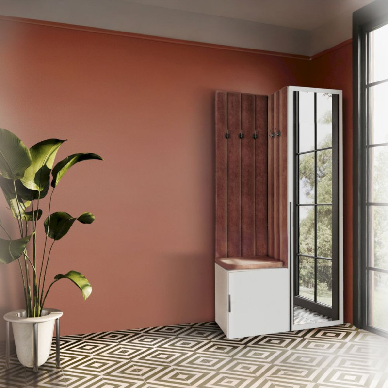 Garderoba Aria wersja 9 Biała z lustrem hexa